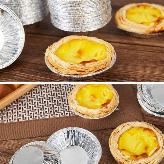 50PCS Silver Mini Pie Tins, Round Tart Pie Foil Pans, Aluminum Foil Tart Pans