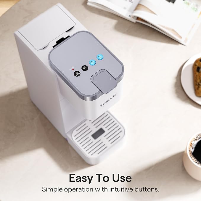 Single Serve Coffee Maker for K Cup, Ground and Tea, Hot and Iced Coffee Machines with Bold Setting, 6 to 16 Oz Brew Sizes, Compact for Small Spaces, White (2.0 Version)