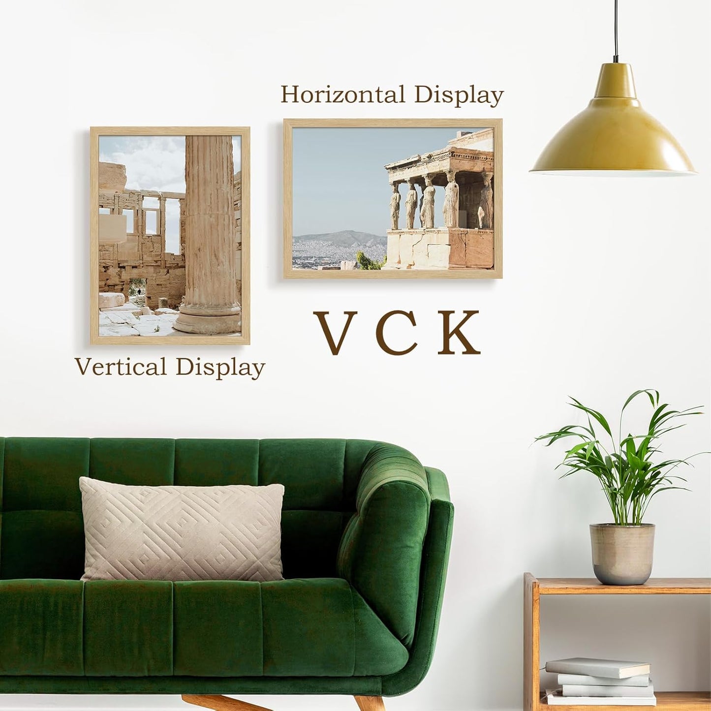 VCK 20x28 Picture Frame Set of 5 - Oak, Natural Solid Wood Poster Frames, Wall Mounting Hanging
