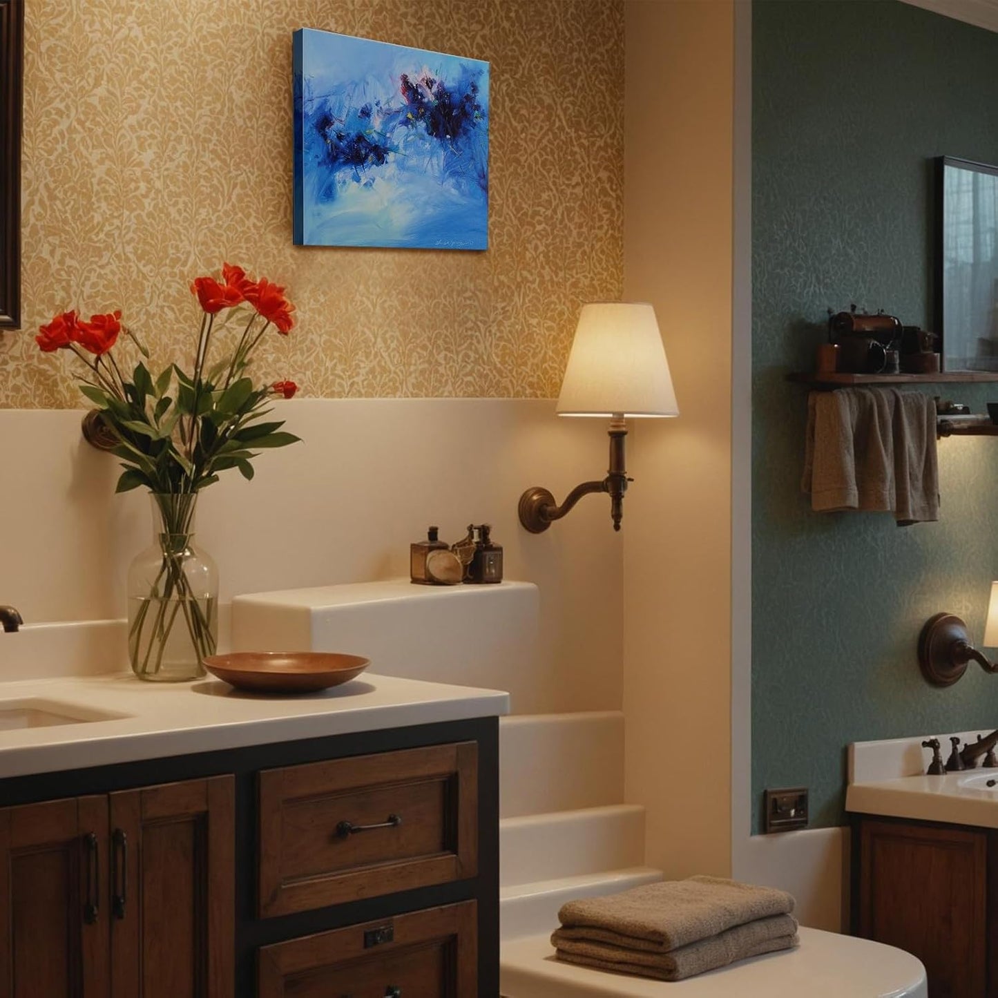 Gloliv Canvas Wall Art – Abstract Wall Decor Painting, Artist-Authorized Reproduction Canvas Prints, Modern Wall Art Decor for Living Room, Bedroom, or Office 14"x11"