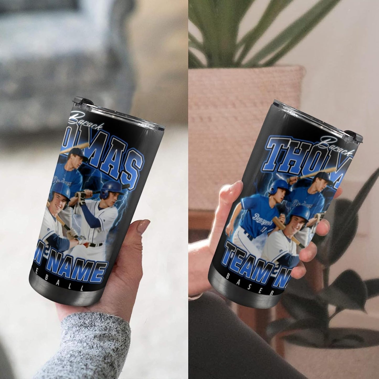 YESCUSTOM Personalized Tumbler With Photos For Baseball Lover Boyfriend Stainless Steel Travel Mug Insulated