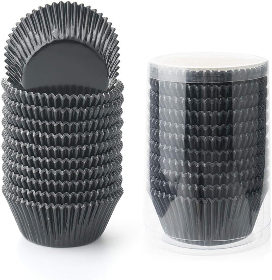 Gifbera Standard Black Foil Cupcake Liners Muffin Wrappers, 200-Count