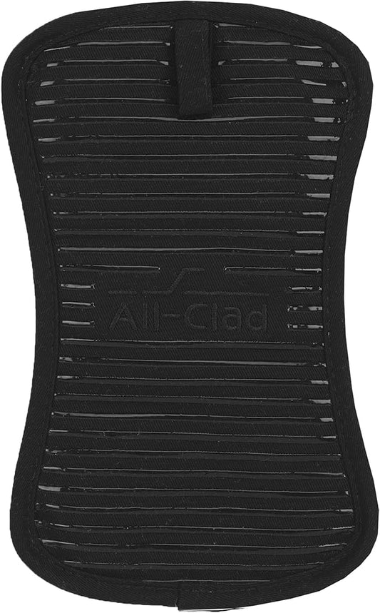 All-Clad Premium Pot Holder & Hot Pad: Heat Resistant to 500 Degrees - 100% Cotton, 10"x6.25" Hot Pad for Kitchen and Barbeque, (1-Pack), Black