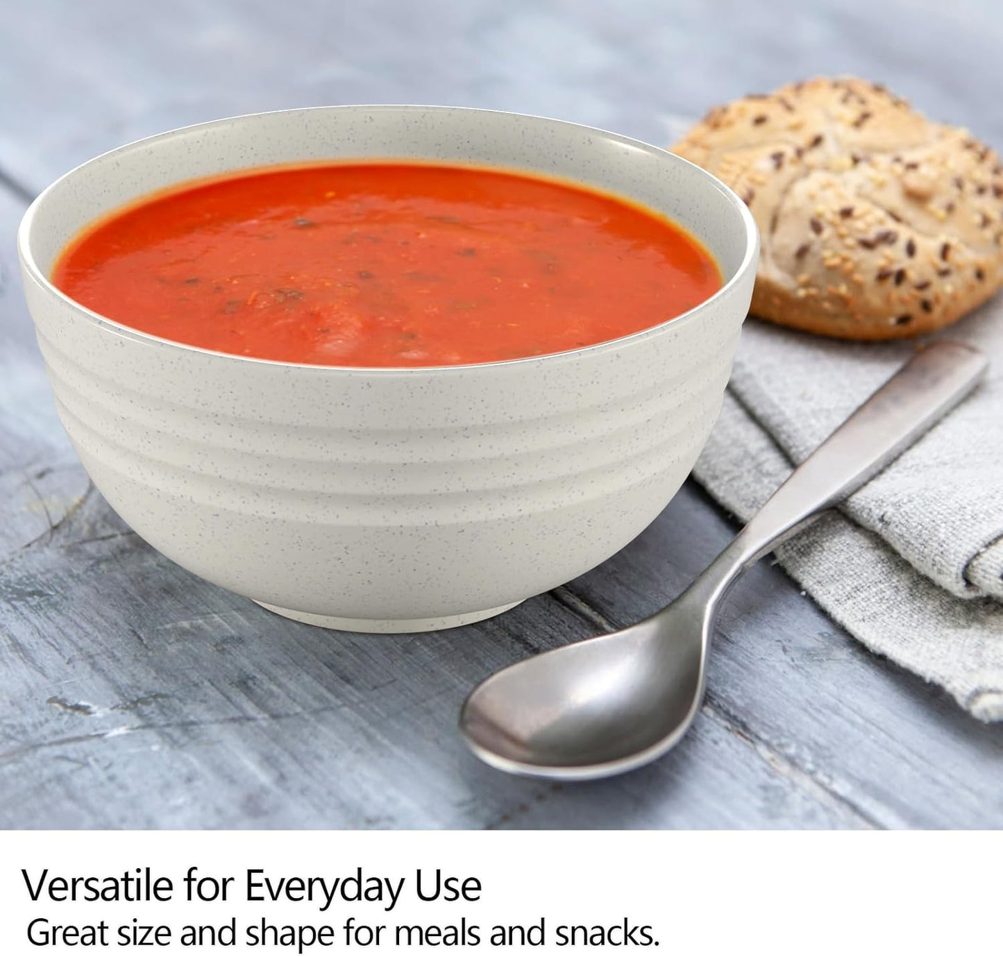 Homestockplus 24 Oz Unbreakable Cereal Bowls Set of 8 - Microwave & Dishwasher Safe Wheat Straw Fiber Bowls for Soup, Rice, Salad - Eco-Friendly and Robust ăNon Ceramică