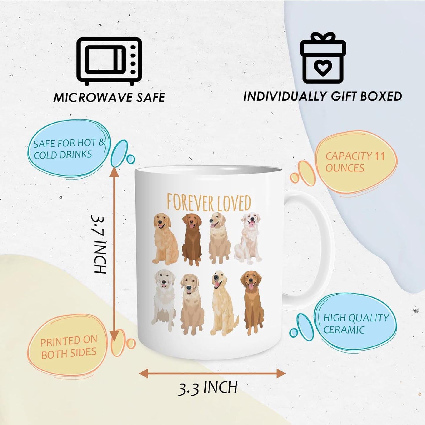 Golden Retriever Coffee Mug - Dog Mom Gift, Retriever Decor for Lovers - 11 Oz