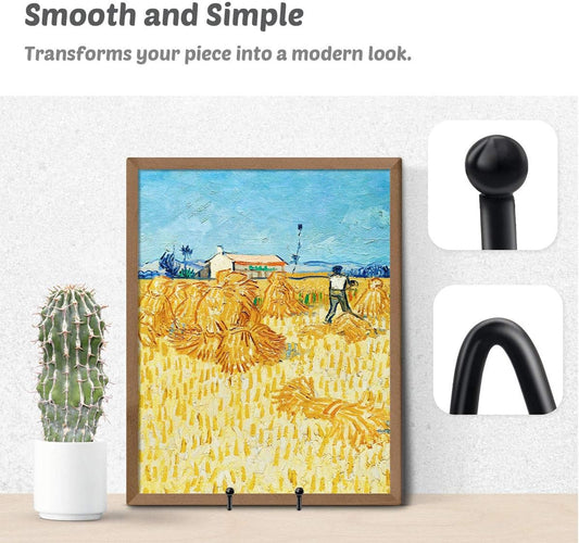 Mocoosy 2 Pack 6 Inch Display Stands for Plate - Black Metal Iron Easel Plate Holder Stands Frame Holders for Displaying Photos, Pictures, Decorative Plate Dish and Tabletop Art