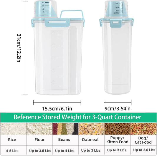 TBMax Rice Storage Container - 5 Lbs Flour Container Cereal Dispenser with Measuring Cup, Airtight Dry Food Container Bin for Kitchen Pantry Storage Organization