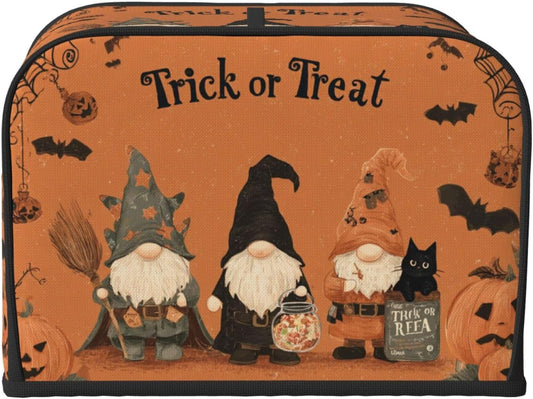 Toaster Cover 4 Slice Gnomes Halloween Pumpkin Kitchen Small Appliance Covers with Pockets Dust and Fingerprint Protection