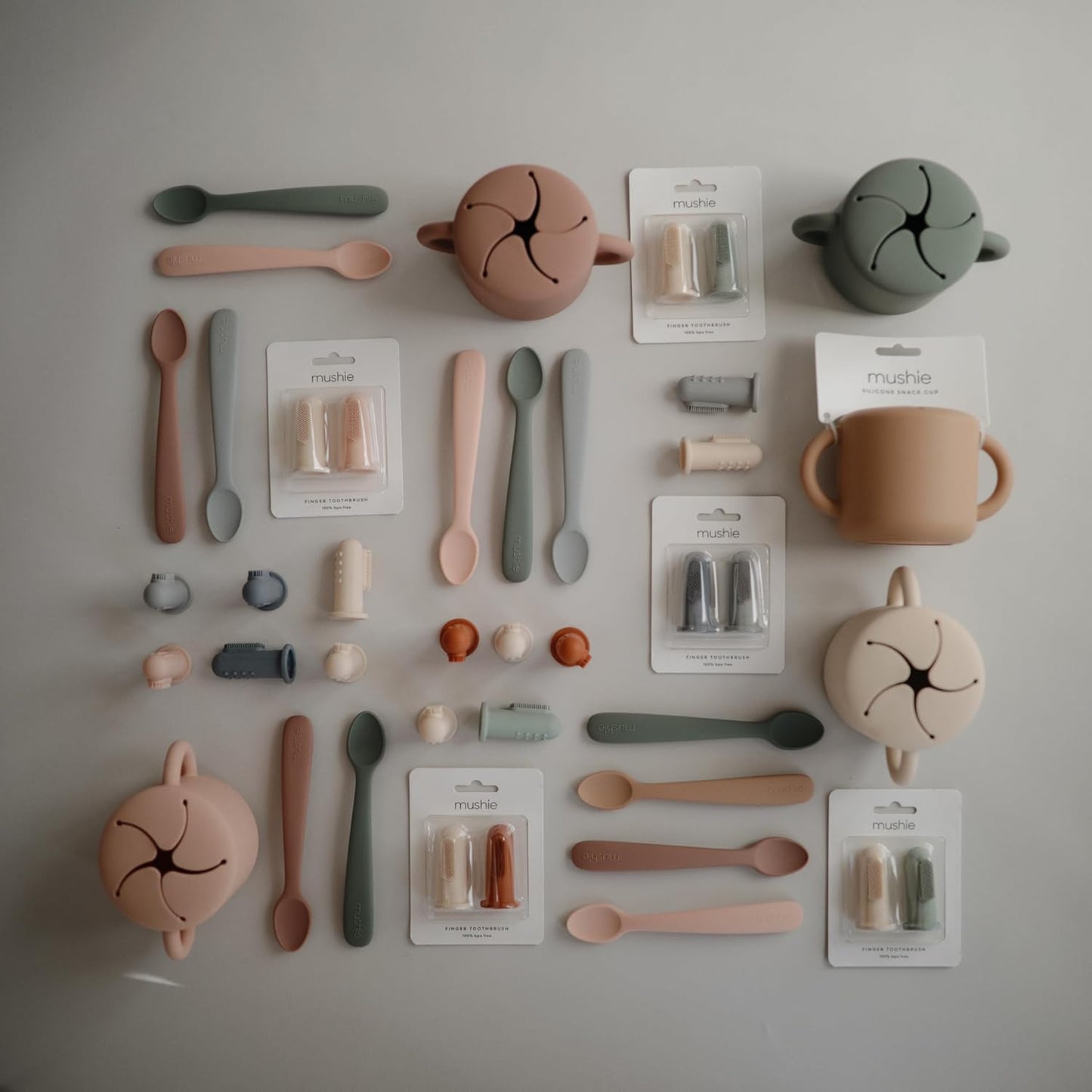 mushie Silicone Snack Cup | Spill Proof Food Container for Toddler and Baby (Shifting Sand)