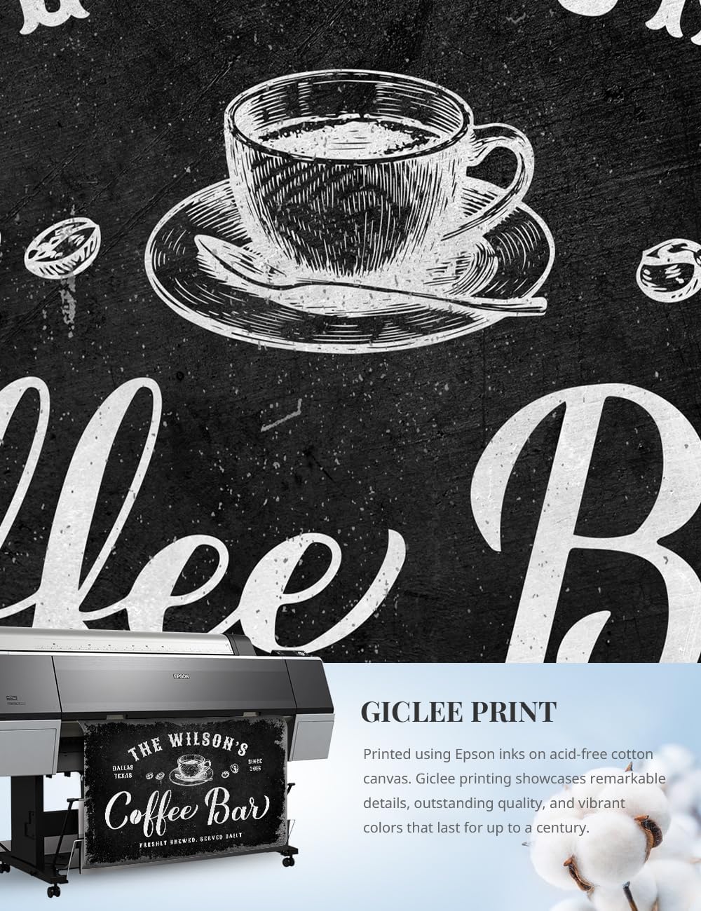 IPIC - Rustic Coffee Bar Sign Brew and Bloom, Large Canvas Print Wall Art for Home Kitchen, Vintage Style Wall Decor for Coffee Station or Cafe, Made in USA