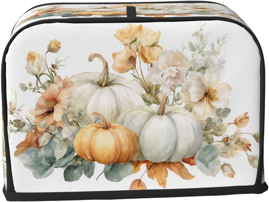 Toaster Cover 2 Slice Pumpkin Thanksgiving Botanical Watercolor Kitchen Small Appliance Covers with Pockets Dust and Fingerprint Protection