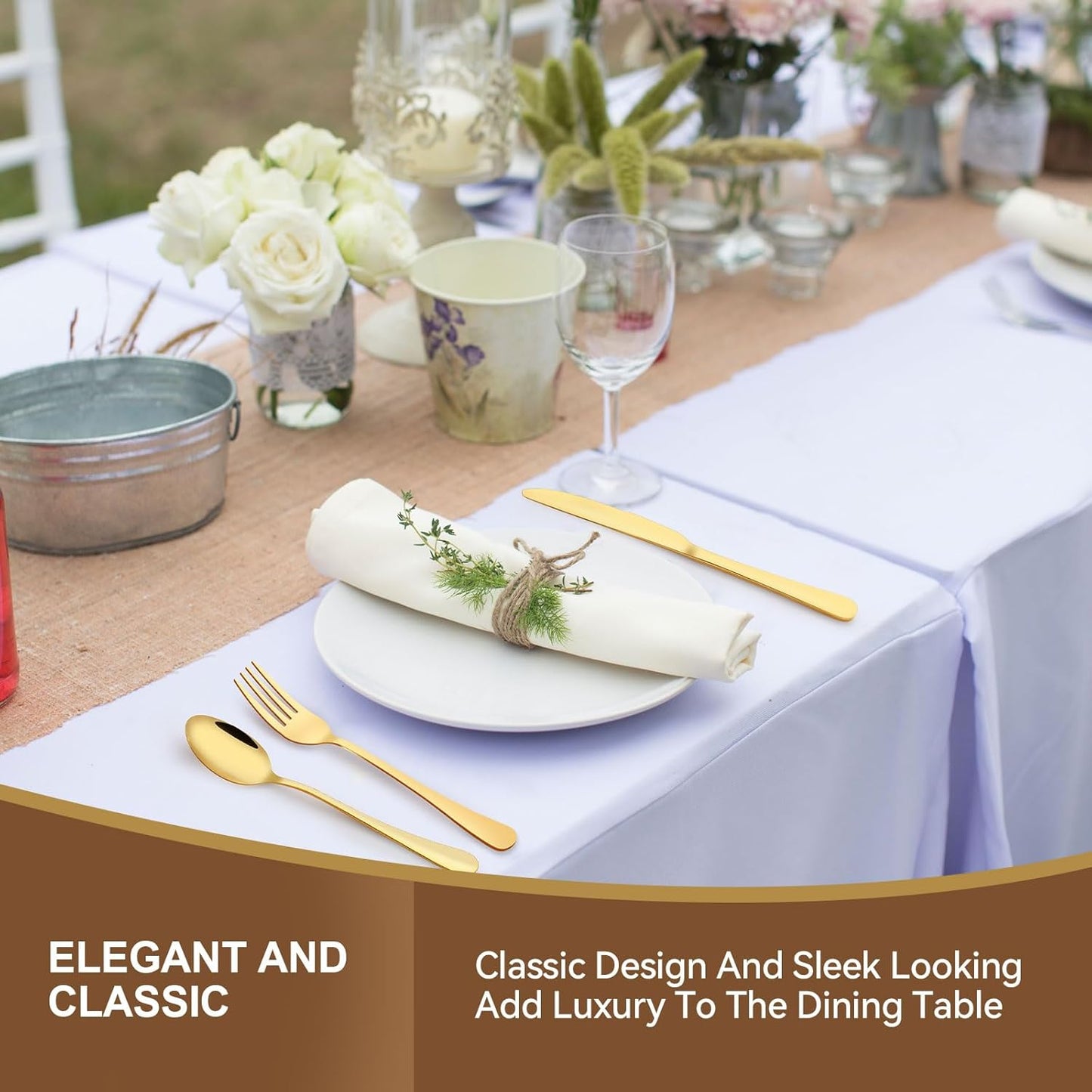 Gold Silverware Set, 30 Piece Flatware Cutlery Set for 6, 18/0 Stainless Steel Silverware, Mirror Polished Cutlery Utensil Set Includes Knife Fork Spoon For Home Kitchen Restaurant Gift