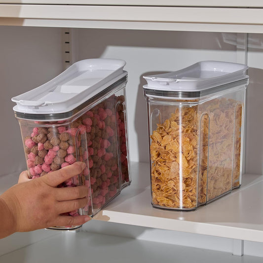 FreshKeeper Cereal Containers Storage Set, Airtight Food Storage Container with Lid 3.5L,2PCS BPA-FREE Plastic Pantry Organization Canisters for Rice Cereal Flour Sugar Dry Food in Kitchen…