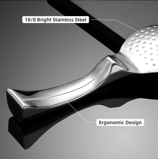 18/8 Stainless Steel Rice Paddle, Non-Stick Rice Spoon, Mirror Finish, Stand-Up Design, Serving Spoon for Kitchen- 7.9-inch Long