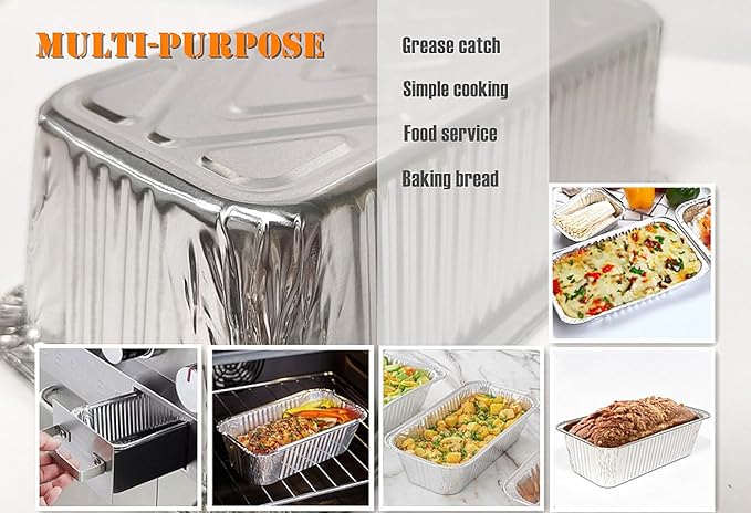 Griddle Drip Pan Liners for Member's Flat Top Grill, 30-Pack, Grease cup Liners Compatible with Treager Timberline 850 & 1300 Grill, 2lb Disposable Aluminum Pans