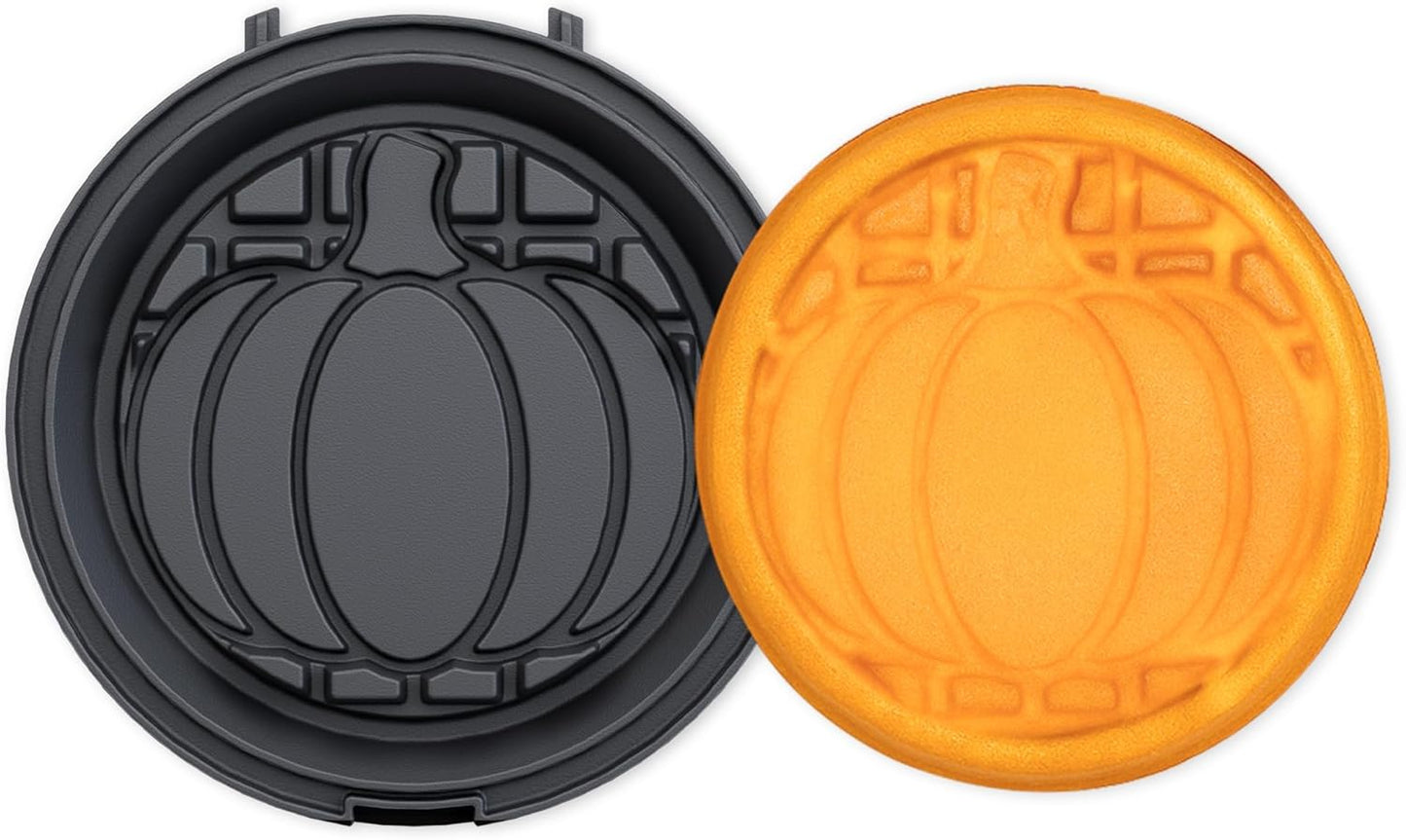 Pumpkin Waffle Maker Plates 4", Easy Release, Dishwasher Safe, Nonstick Halloween Waffle Plates for KEINVE Waffle Maker (228AK)
