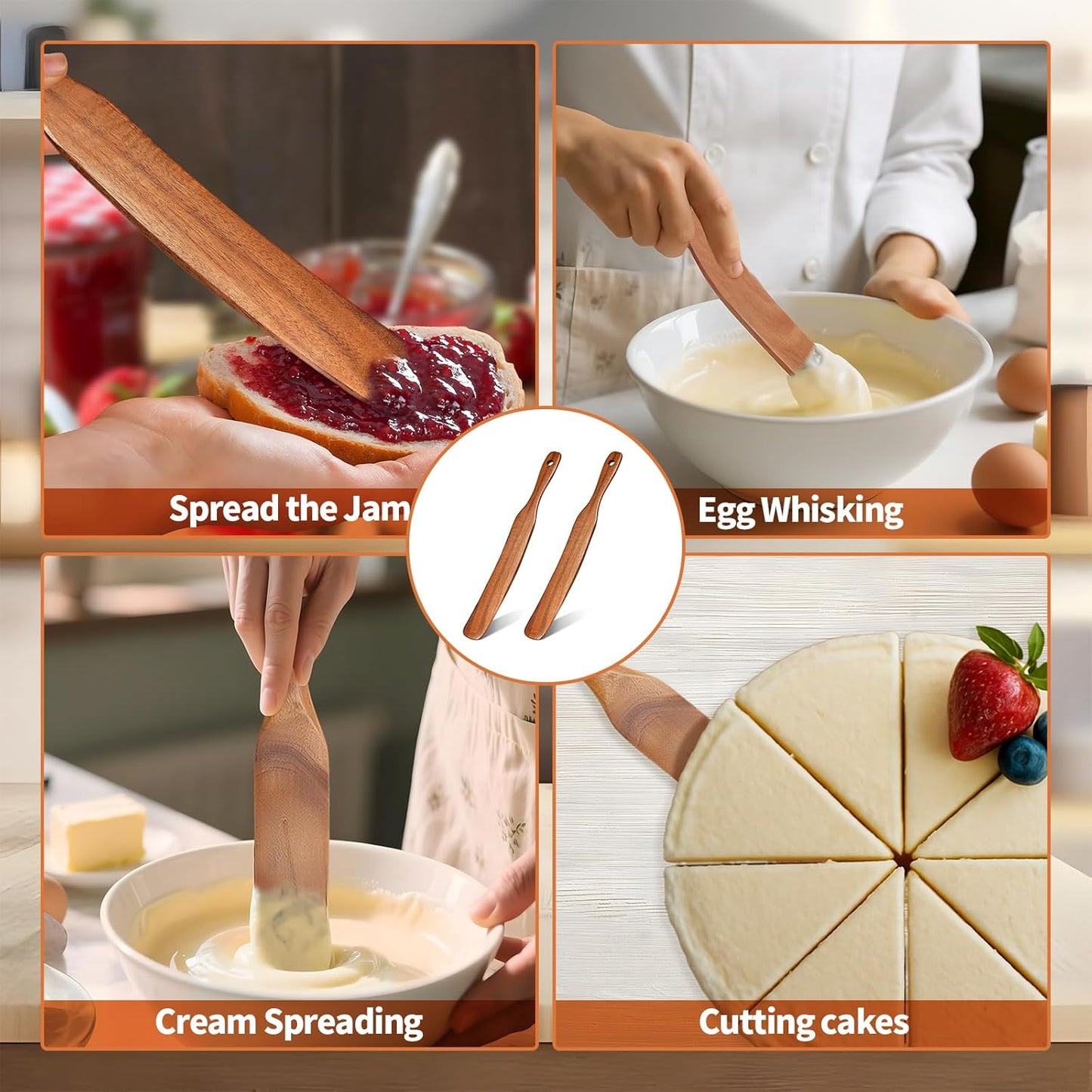 Skinny Wooden Spurtle - Wood Sourdough Spatula for Sourdough Starter,baking & cooking kitchen flour spatula spoon sourdough tools and supplies spurtle spatula icsti cooking spoons spurtle (11 Inches)