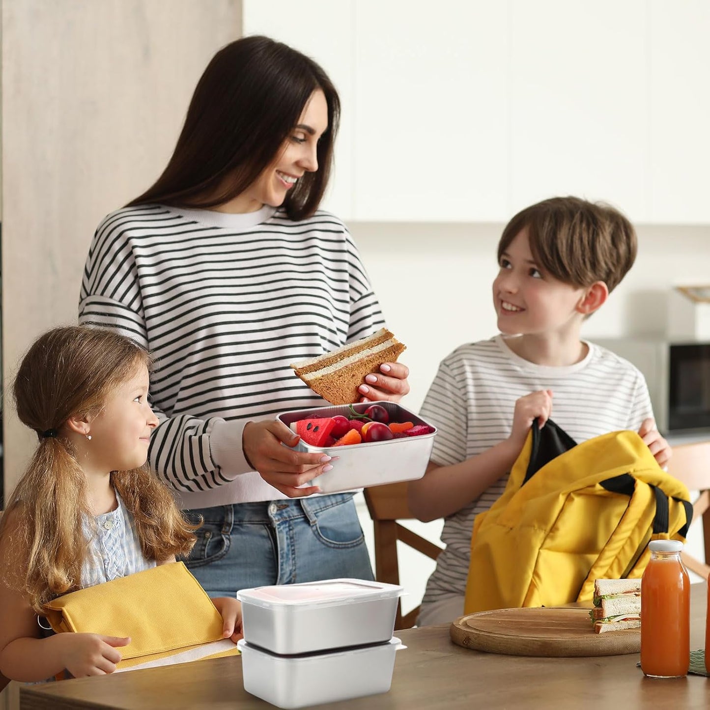 12 Pcs Stainless Steel Food Storage Containers with Lids, 22 oz Metal Freezer Containers, Lightweight Stackable Easy Open Reusable Meal Prep Box for Kitchen Picnic Oven Dishwasher Safe