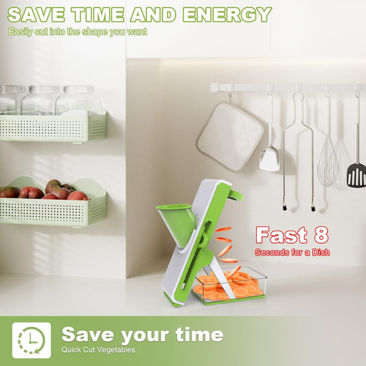 Mandoline Slicer for Kitchen-Cucumber Slicer & Chopper, Detachable and Easy to Clean Artifact (White Green)