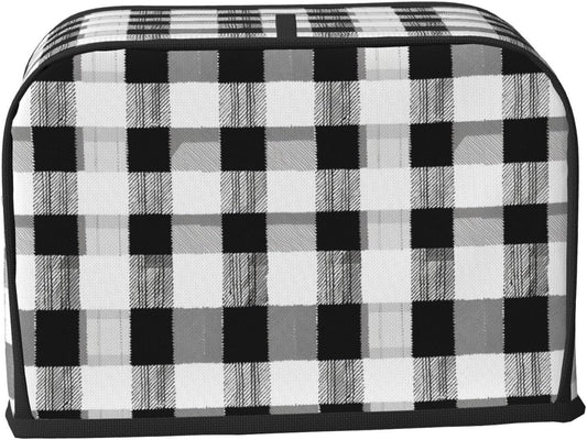 Toaster Cover 2 Slice Black White Plaid Kitchen Small Appliance Covers with Pockets Dust and Fingerprint Protection