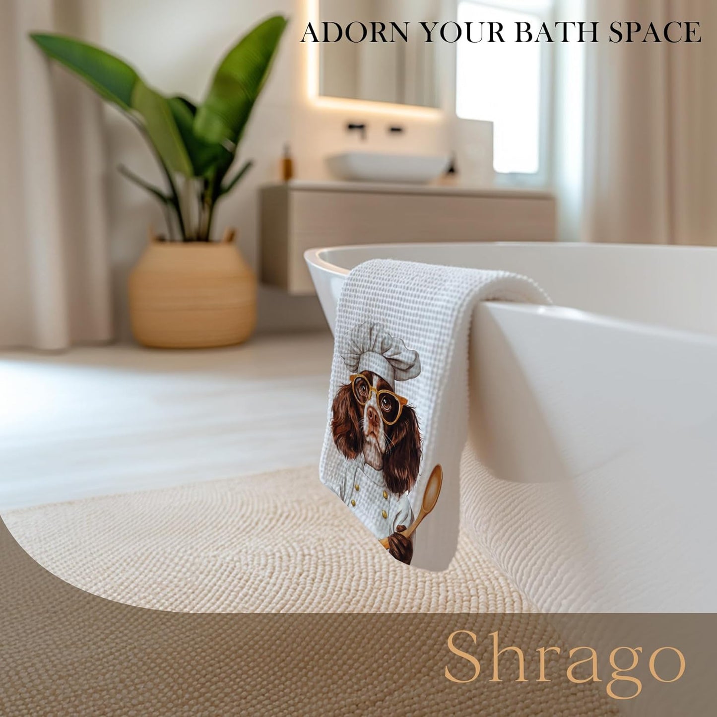 Funny English Springer Spaniel Dog Kitchen Towels, English Springer Spaniel Gifts for Women Dish Tea Towels for Kitchen, Dog Lovers Mom Dad Owner Gifts Decorative Hand Towels, 16x24 Inch