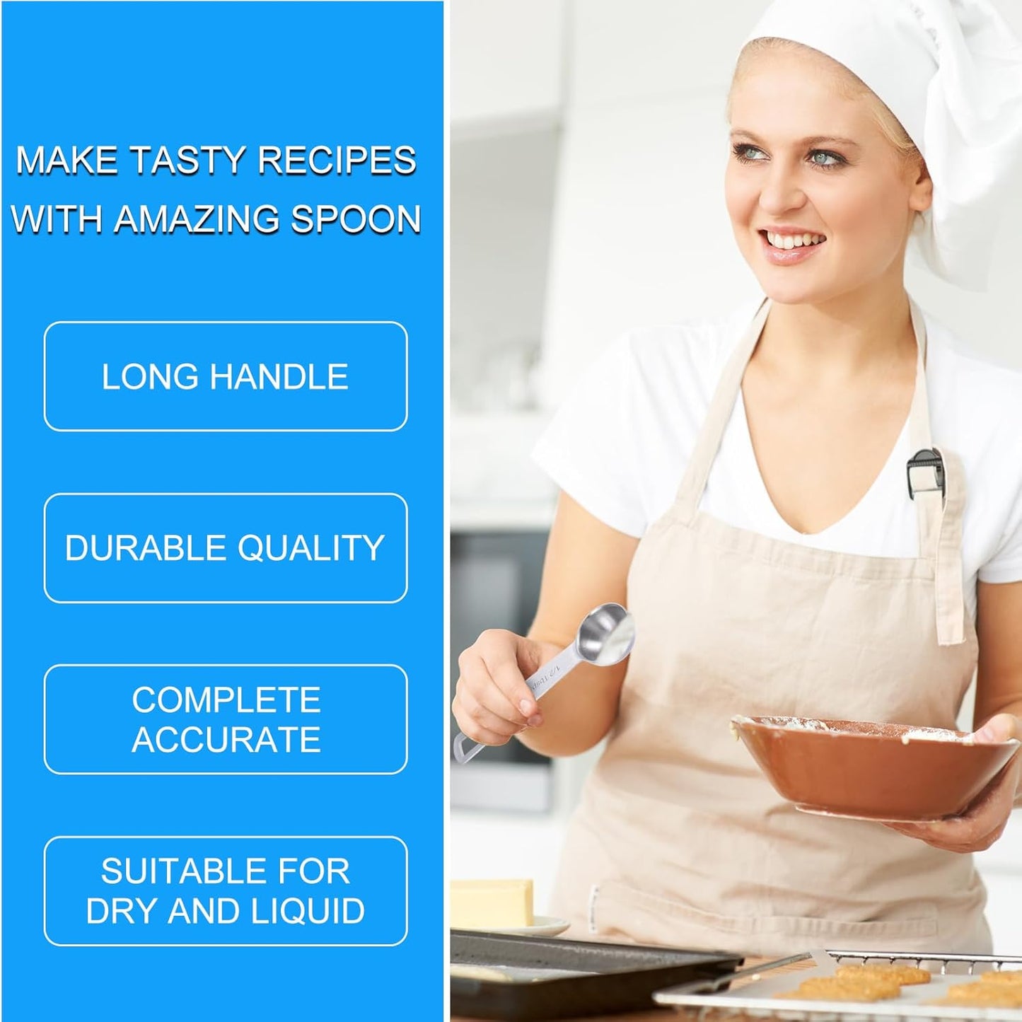 2 PCS Tablespoon Measuring Spoon 1/2 Tbsp Stainless Steel Measuring Spoons 1/2 Teaspoon Scoop Kitchen Cooking Spoon for Measurings Coffee Grains Protein Pet Food, Silver