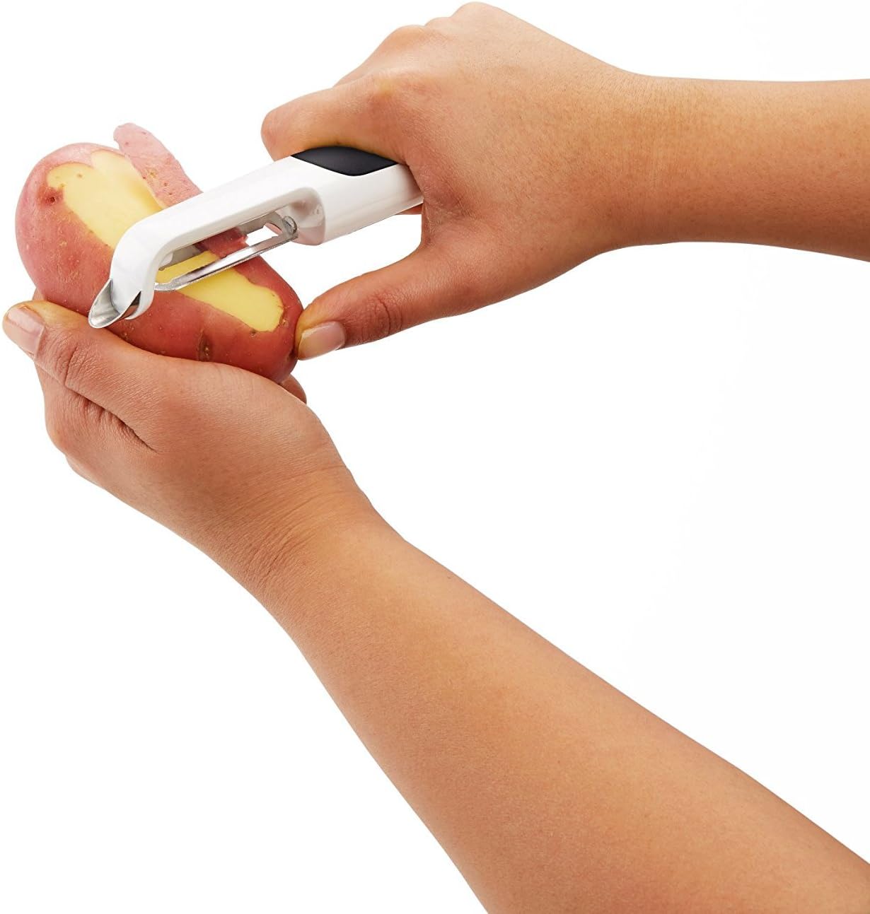 Zyliss SmoothGlide Swivel Peeler for Fruit & Vegetable - Stainless Steel Peeler - Perfect for Potato, Cucumber, Carrot, Apple, Orange, Tomatoes, & More - Comfort Grip Peeler Kitchen Tool - White