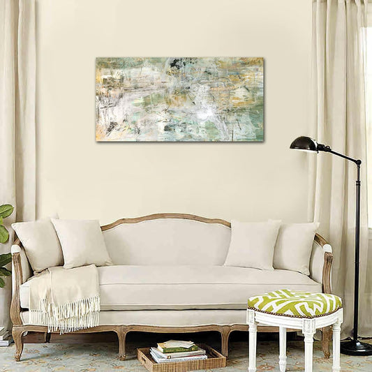 NINEASO Brown Green Abstract Wall Art - Unearthed World Abstract Canvas Pictures for Wall Decor Modern Abstract Canvas Painting Artwork for Living Room Bedroom Home Office Wall Decorations 20" x 40"