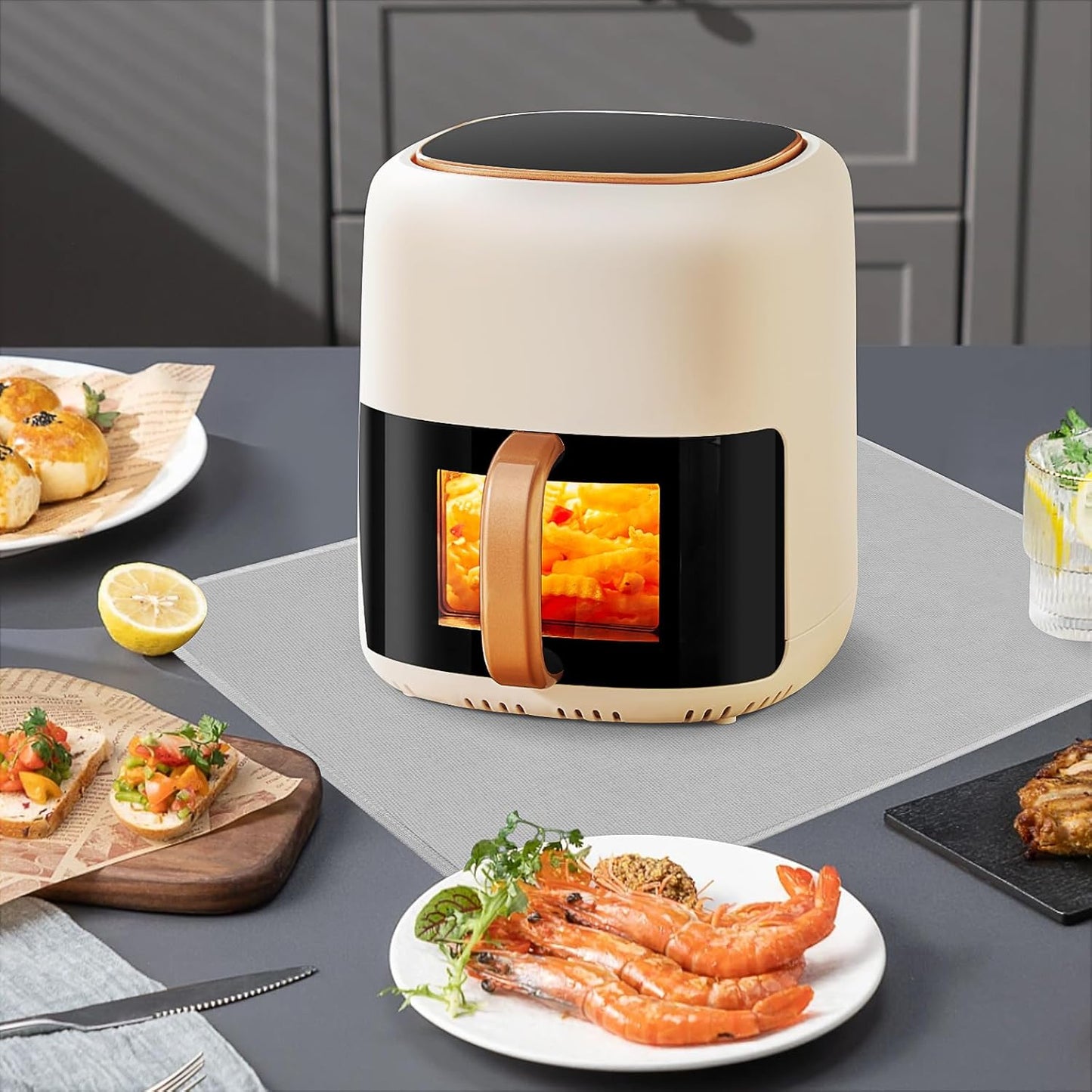 Heat Resistant Mats for Countertop - Firproof 16x24 in Heat Resistant Mats for Air Fryer - Kitchen Countertop Protector for Air Fryer, Coffee Maker, Stand Mixer, Toaster, Oven 2PCS - Grey