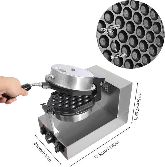 1300W Commercial Waffle Maker, Electric Waffle Maker Non-Stick Stainless Steel Belgian Waffle Iron w/Time & Temper Adjustable|180° Rotating, Large Waffle Machine for Restaurant Party Food Stall