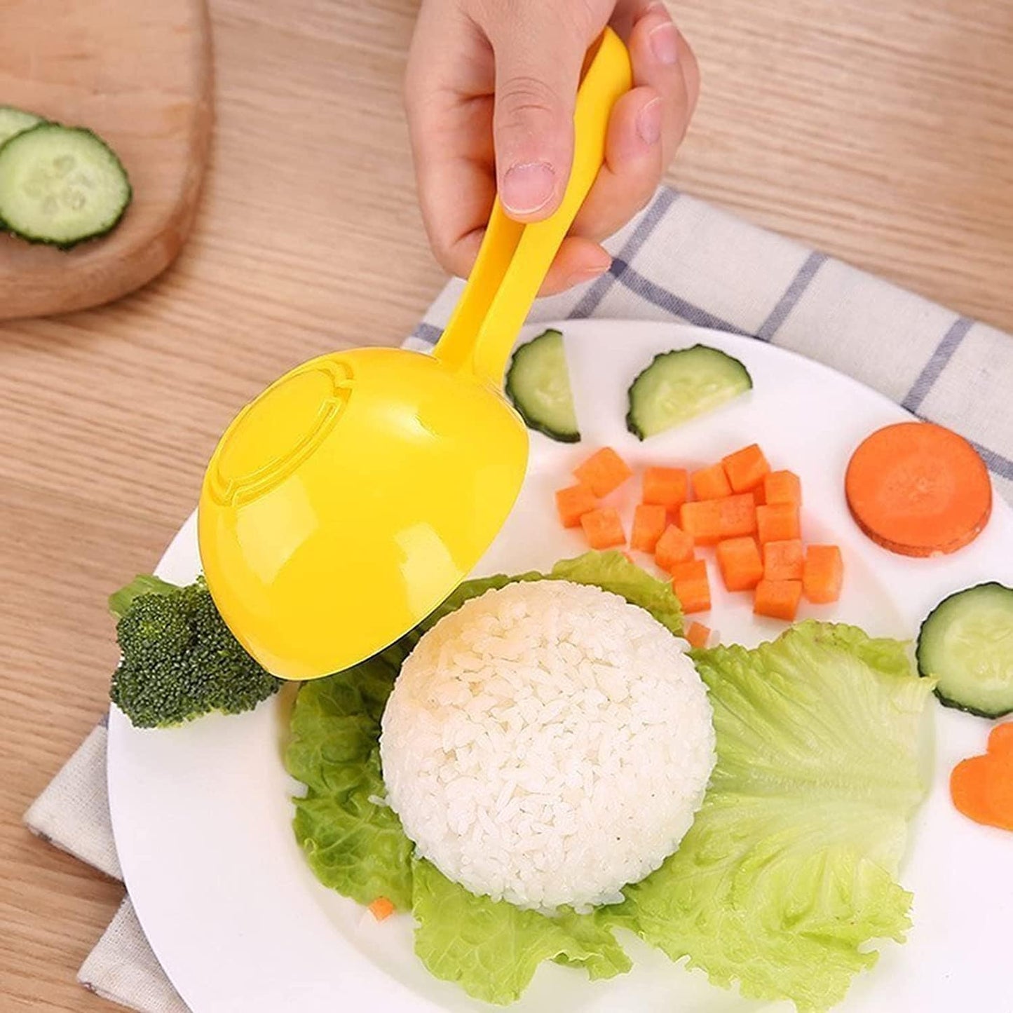 Rice Paddle Scoop, Non stick Sushi Rice Ball Mold, Kitchen Spatula for Home Kitchen Restaurant Sushi Making