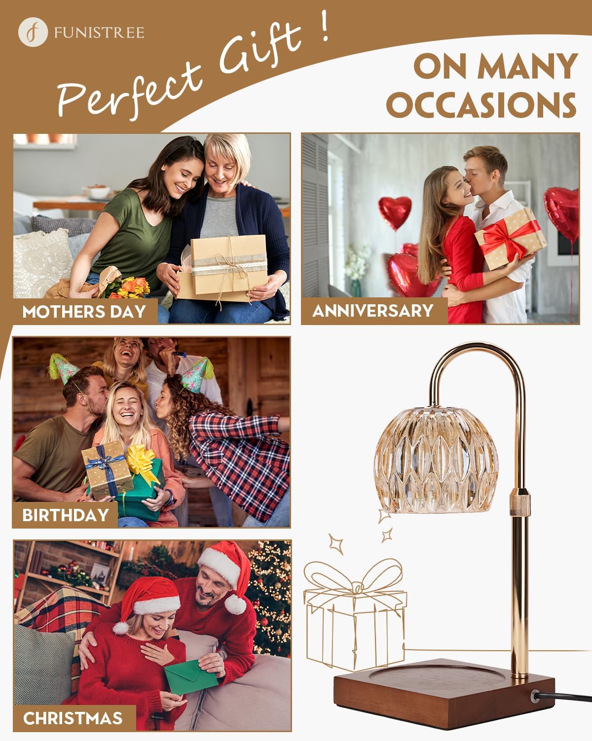 Candle Warmer Lamp, Wax Melter Warmer with Adjustable Height & Timer, Birthday Gifts for Women Mom, Christmas Gifts, House Warming New Home Office Decor for Jar Candles