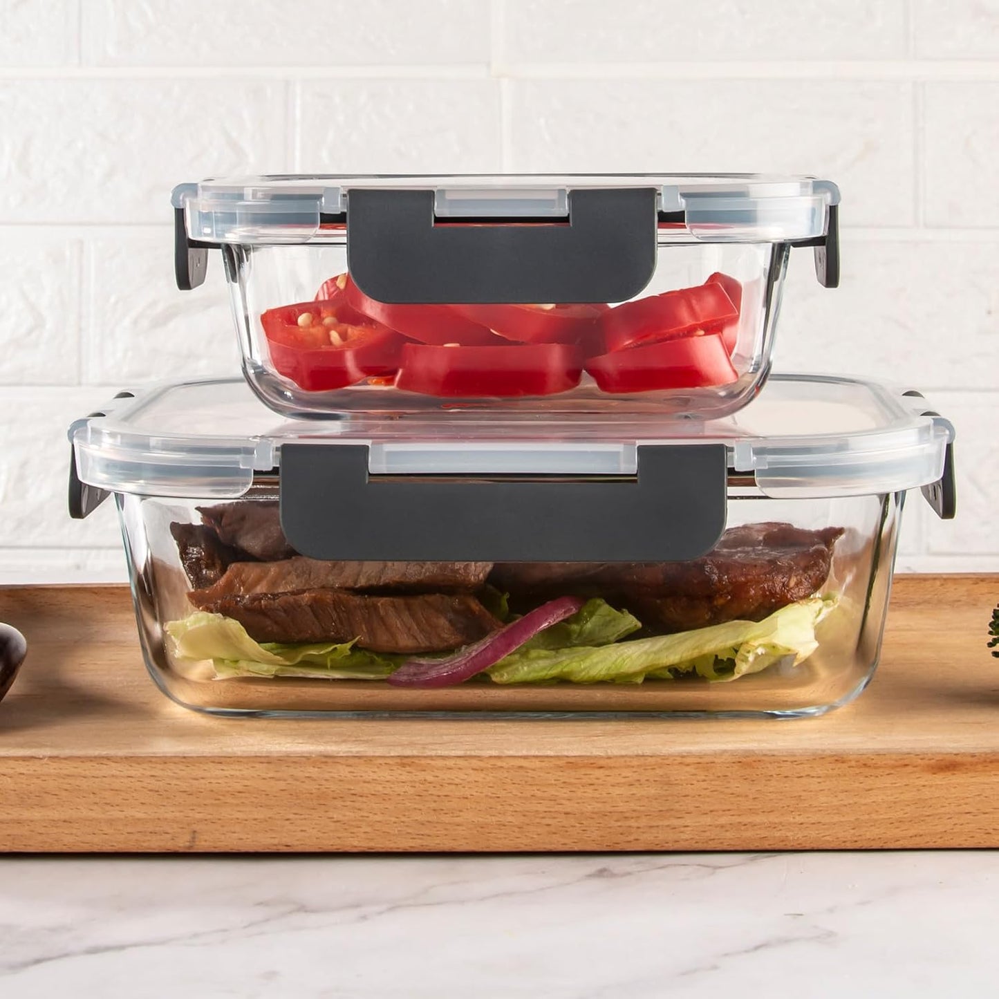 UMEIED Glass Meal Prep Containers - 10 Pack Glass Food Storage Containers with Lids for Lunch, On-the-Go, Leftovers, Pantry Organization - Microwave, Oven, Freezer, and Dishwasher Safe