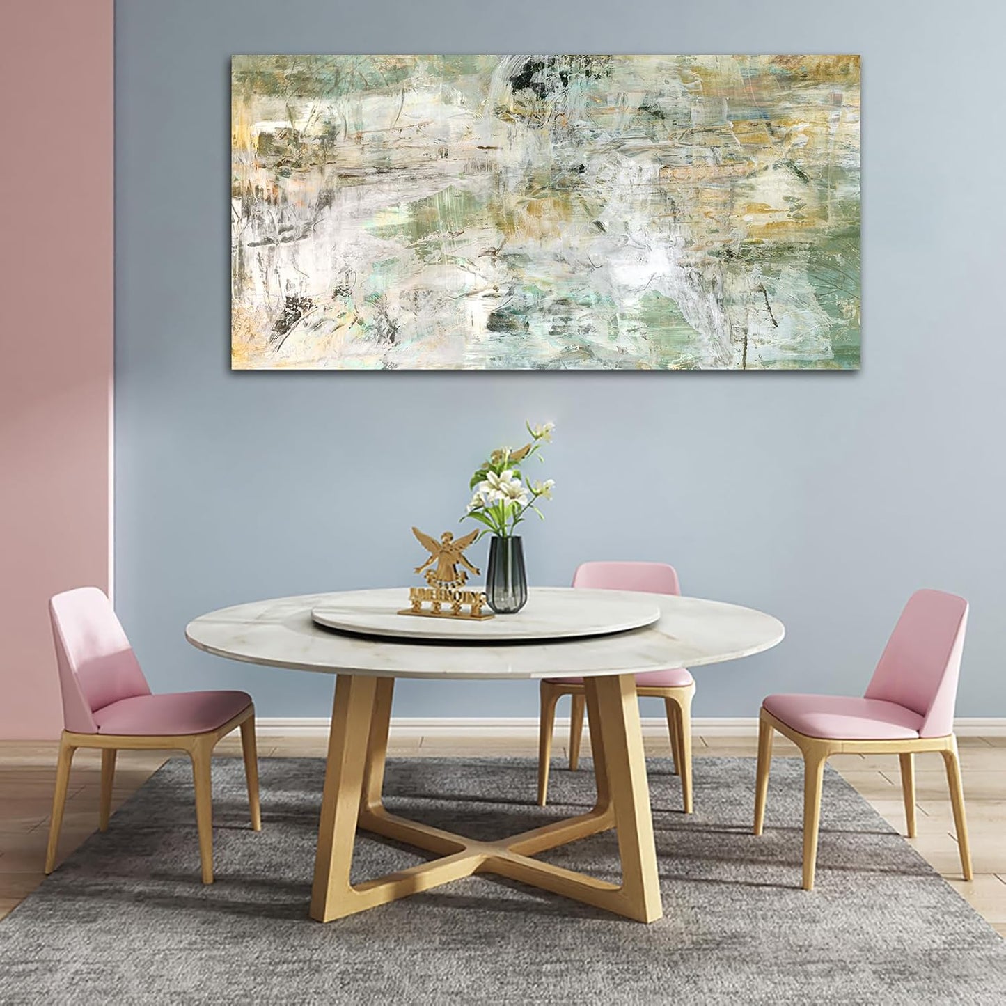 NINEASO Brown Green Abstract Wall Art - Unearthed World Abstract Canvas Pictures for Wall Decor Modern Abstract Canvas Painting Artwork for Living Room Bedroom Home Office Wall Decorations 30" x 60"