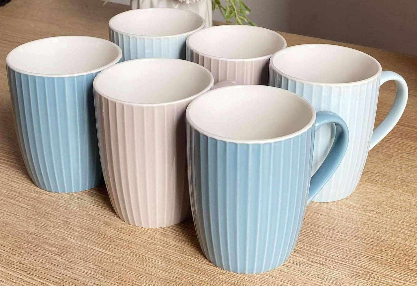 11 Ounce Porcelain Mugs, Set of 6 Coffee Mugs for Tea, Milk, Hot Cocoa, Multicolor