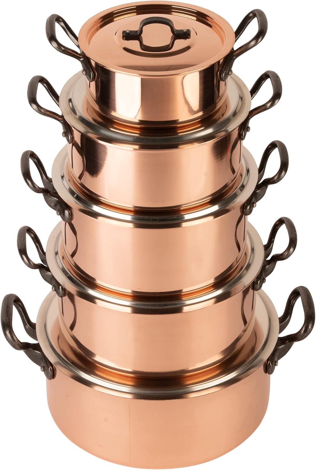 Cuisine Romefort | tinned copper pot with cast iron handles and lid | traditional stockpot made of solid copper | stewpot from France ideal for soups and stews 5 qt
