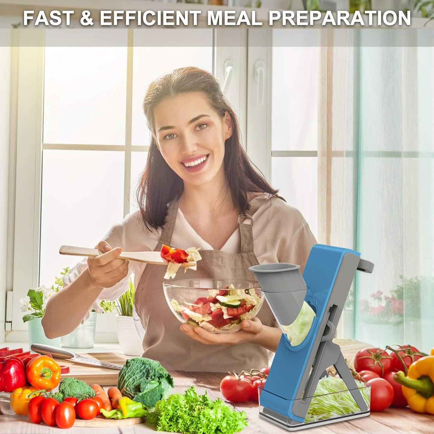 Mandoline Slicer for Kitchen, Mandoline Slicer Safe Multifunctional Dicer Adjustable Commercial Slicer Machine Stainless Steel Chopper