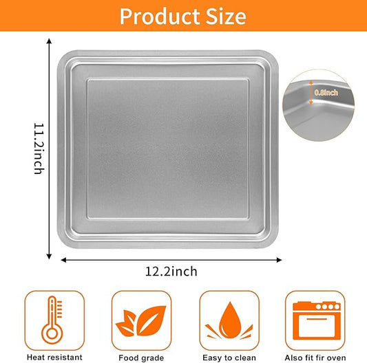 Air Fryer Replacement Tray for Emeril Lagasse Everyday 360 26 QT Extra Large Air Fryer, 12.5''×11.5'' Steel Air Fryer Accessories Grill Pan Plate Replacement Parts Rack