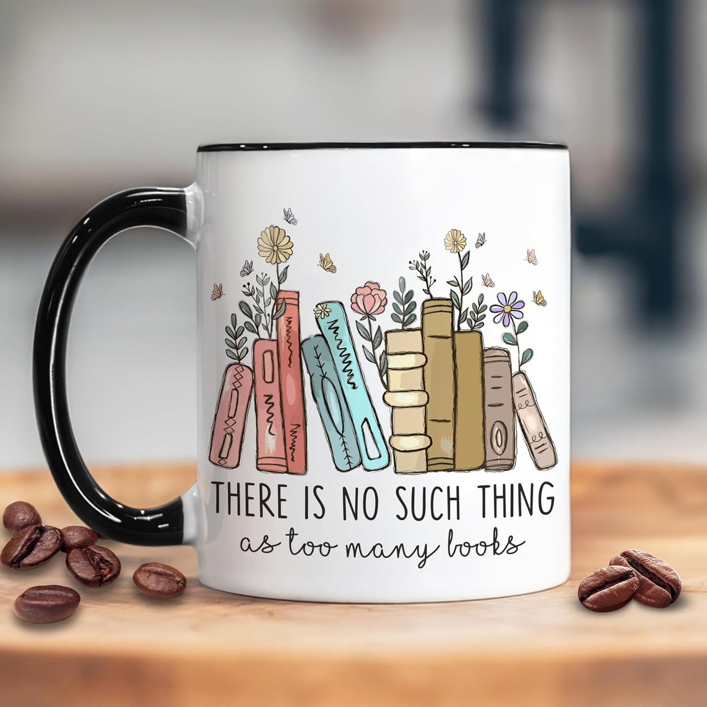 Hyturtle Book Lover Coffee Mug 11oz - There Is No Such Thing - Gifts For Book Lover On Christmas, Birthday - Librarian Mug for Women - Bookish Gift - Bookworm Cup - Gift For Her - Gifts for Readers
