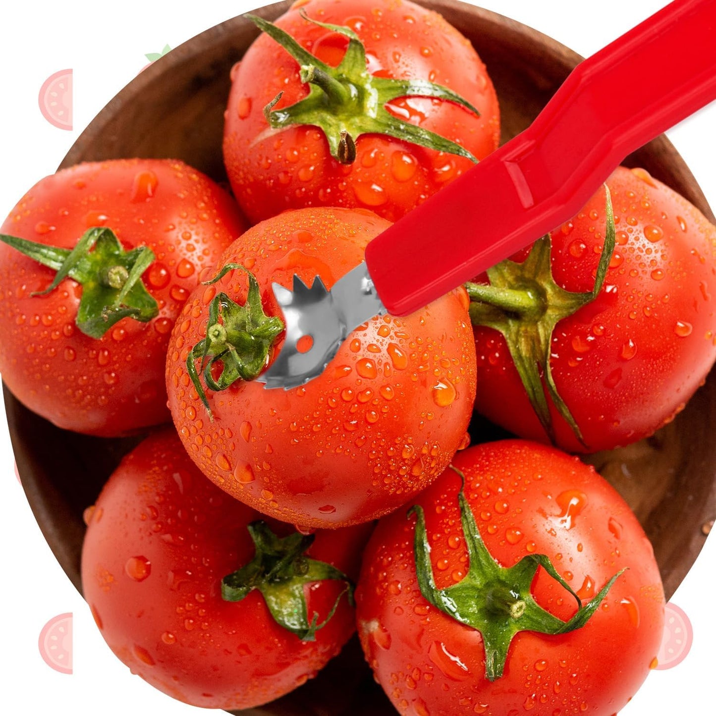 4pcs Tomato Strawberry Corer Tool, Strawberry Huller Stem Remover Fruit Vegetable Skin Peeler Seeder Core Removing Tools with Ergonomic Handles Kitchen Gadget for Canning Strawberries Tomatoes