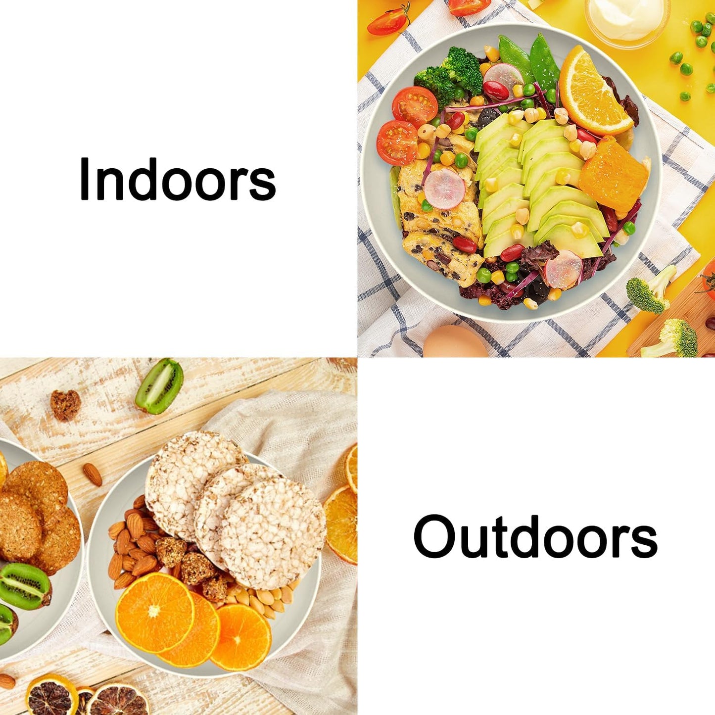 Wrova Large Wheat Straw Dinner Plates - 11 Inch Set of 8 - Unbreakable, Dishwasher & Microwave Safe - Deep Edge for Kitchen & Camping (Beige)