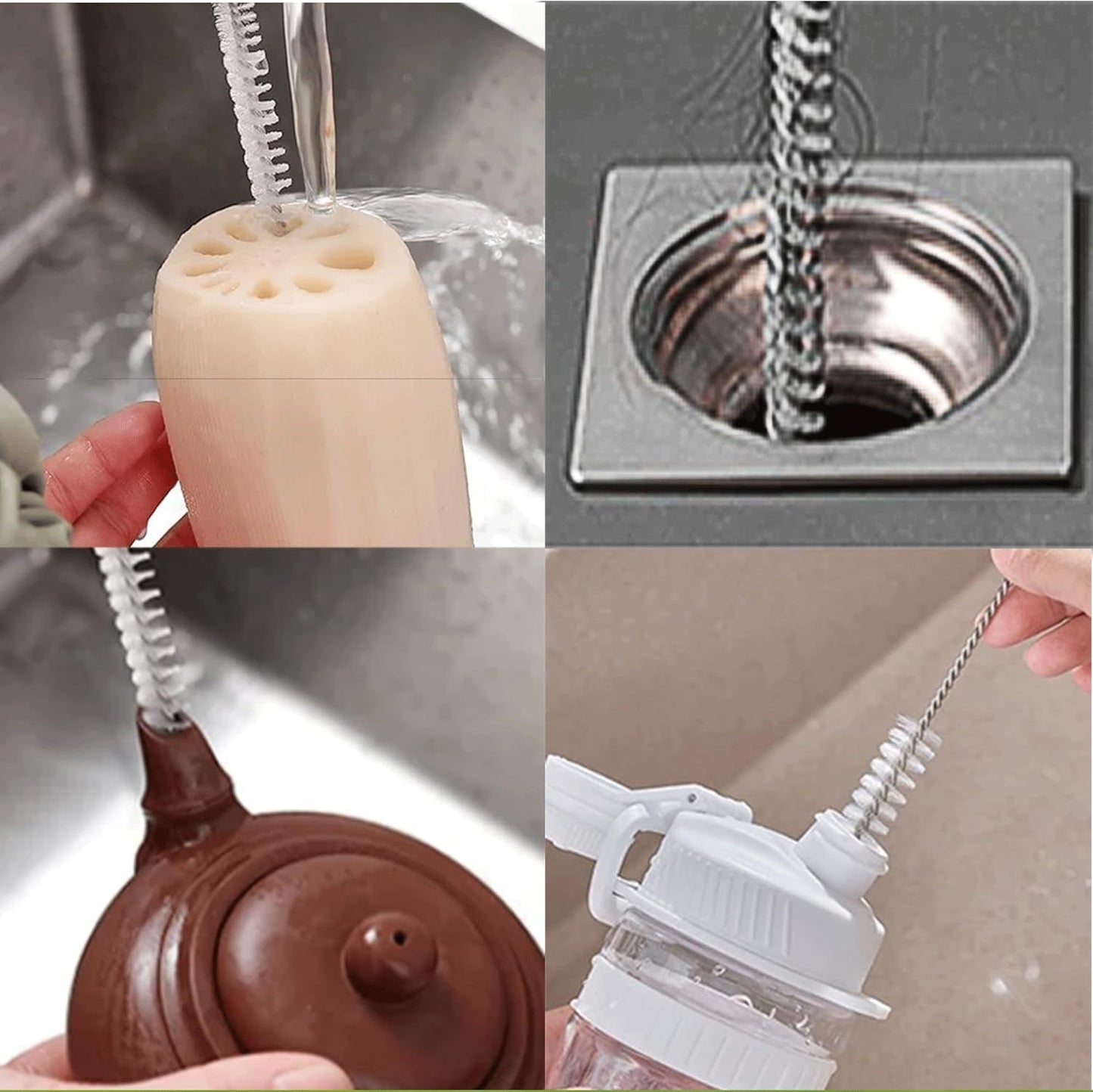 Straw Cleaner Brush 10 Inch, Straw Brush Cleaning with Big Circular Handle for Cleaning Stanley Tumbler, Water Bottle, Reusable Straws, Test Tubes, Sippy Cups, Various Teapots Kettles 6-Pack