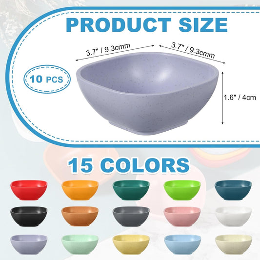 uxcell 10pcs Straw Dipping Bowls, Unbreakable Prep Bowls, Small Dessert Bowls for Side Dishes Snacks Fruits Appetizers, Purple