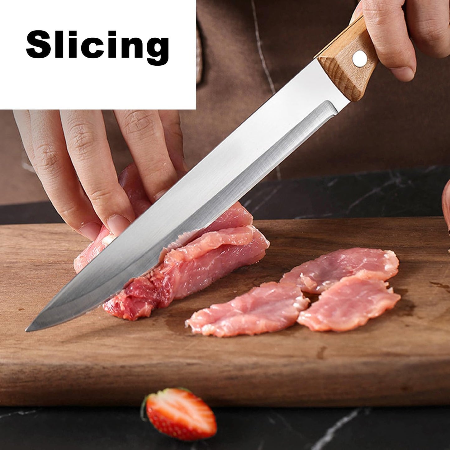 Paring Knife Peeling Fruit Vegetable Cutting Meat Slicing Kitchen Knives Stainless Steel Ultra Sharp Blade Wooden Ergonomic Handle