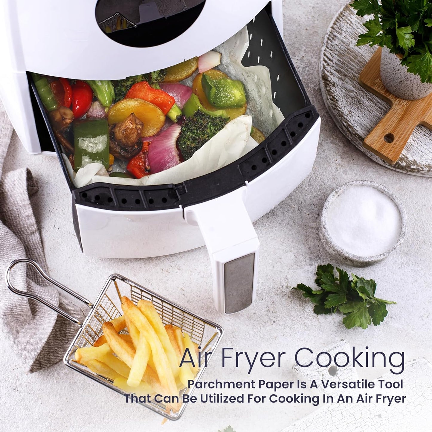 Fit Meal Prep 250 Pcs Parchment Paper Baking Sheets, 9 x 13 inch Pre-Cut Non Stick 1/4 Size White Oven Paper for Cooking, Baking Cookie, Steaming, Grilling Rack, Air Fryer