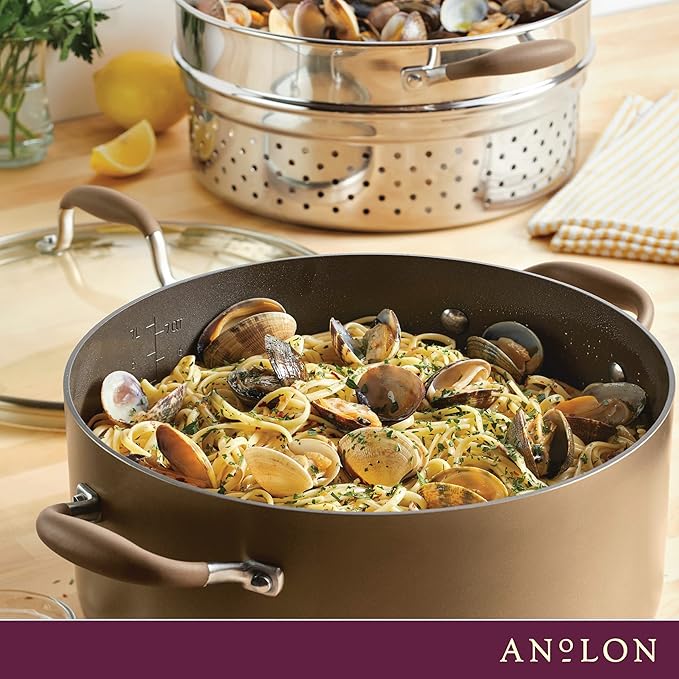 Anolon Advanced Home Hard-Anodized Nonstick Open Stock Cookware (8.5 Qt. Wide Stockpot, Bronze)