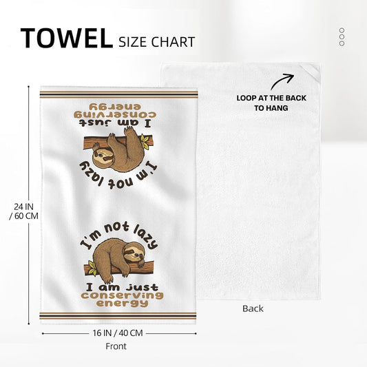 Cukemip Funny Sloth Kitchen Towels with Hanging Loop Set of 2 Soft Absorbent Sloth Gifts Cute Decorative Hand Tea Towels for Kitchen Bathroom Farmhouse Holiday Home Decor 16x24 Inch (I'm Not Lazy)