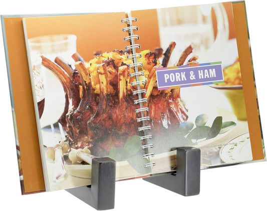 Red Co. 8” Tall Industrial-Style Metal Photo Frame Holder & Plate Display Stand Easel, Matte Black