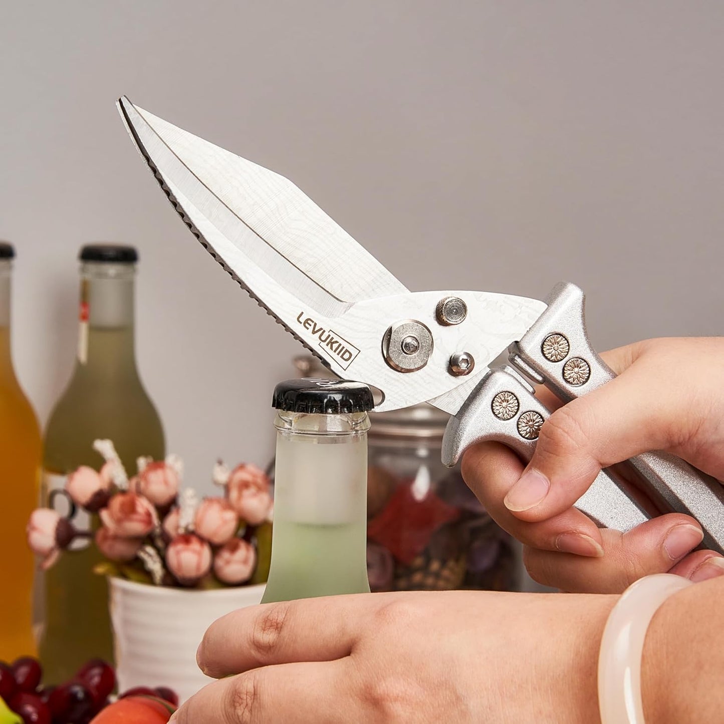 Heavy Duty Poultry Shears.Kitchen Scissors, 420J2 Stainless Steel Detachable Scissors – Ideal for Kitchen Poultry Prep : Thanksgiving Turkey, Chicken & Meat Cutting/silvery