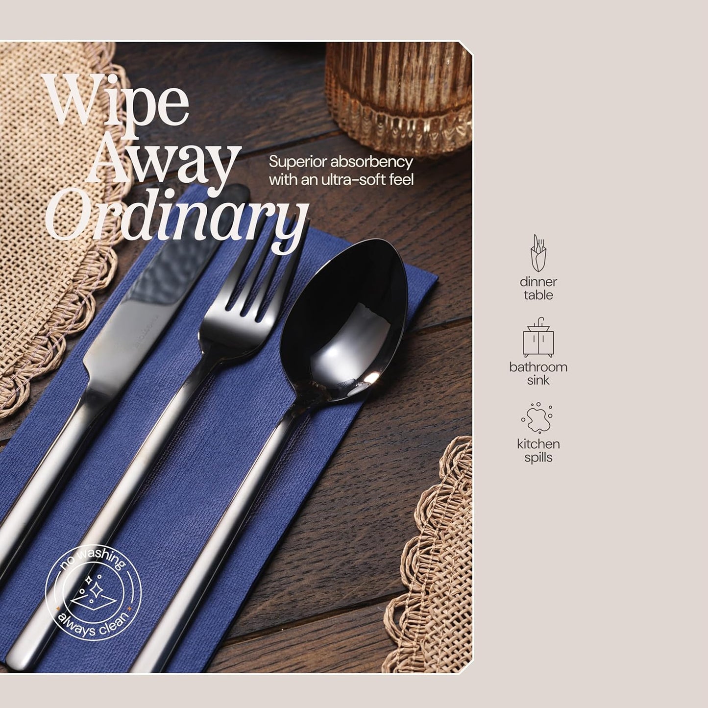 300 Pack Disposable Wood Napkins Paper, 3-Ply, 12" x 17" Gold Paper Napkins, Decorative Hand Guest Towels, For Wedding, Kitchen or Event